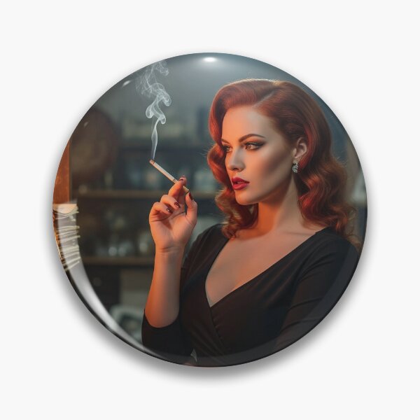 Item preview, Retro Femme Fatale Lighting Fire in Archive with Cigarette. designed and sold by Spark2Seduction.