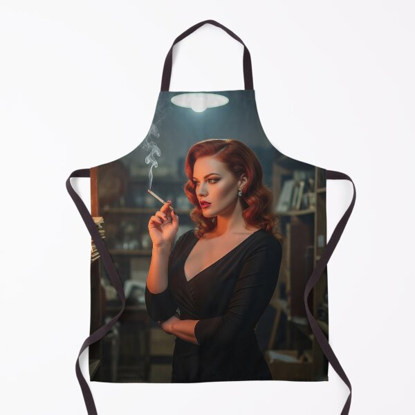 Item preview, Retro Femme Fatale Lighting Fire in Archive with Cigarette. designed and sold by Spark2Seduction.