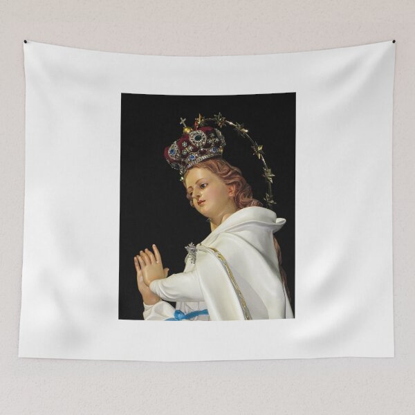 Item preview, Statue Of Virgin Mary Praying In Crown With Halo Of Stars At Night designed and sold by Nmallia.