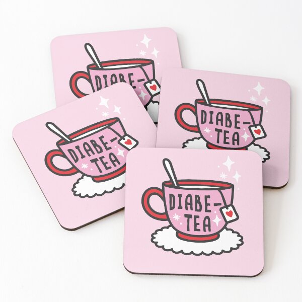Item preview, Diabe-Tea – Pink Mug Illustration - Diabetes Humor designed and sold by HotFluff.