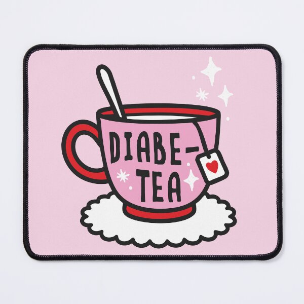Item preview, Diabe-Tea – Pink Mug Illustration - Diabetes Humor designed and sold by HotFluff.