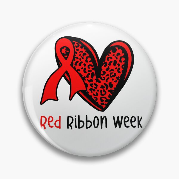 Item preview, Red Ribbon Week – Leopard Heart Awareness Ribbon Drug-Free  designed and sold by Alluka Brand.