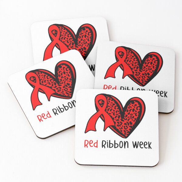 Item preview, Red Ribbon Week – Leopard Heart Awareness Ribbon Drug-Free  designed and sold by Alluka Brand.