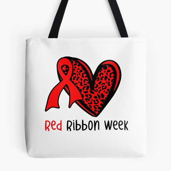 Item preview, Red Ribbon Week – Leopard Heart Awareness Ribbon Drug-Free  designed and sold by Alluka Brand.