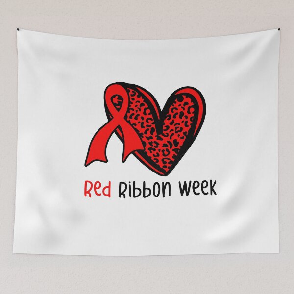 Item preview, Red Ribbon Week – Leopard Heart Awareness Ribbon Drug-Free  designed and sold by Alluka Brand.
