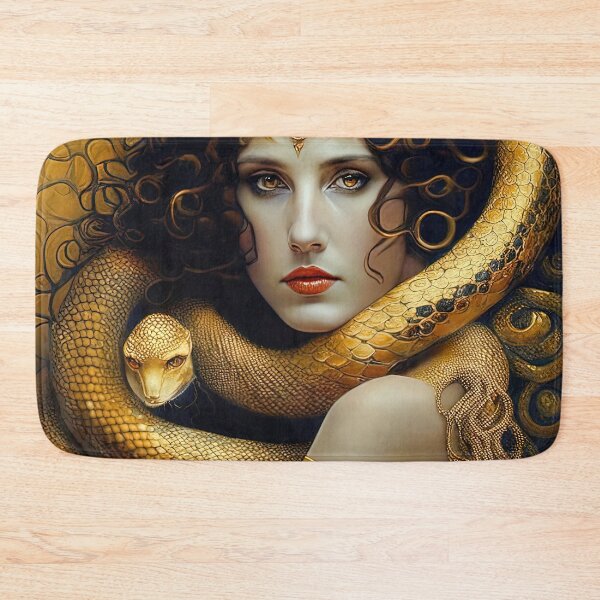 Item preview, Vintage Style Art Nouveau Painting Girl With Golden Snake designed and sold by LanaGustavsson.
