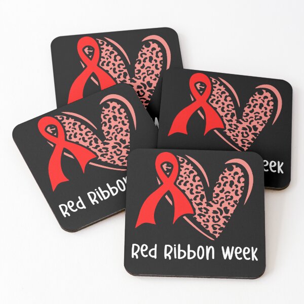 Item preview, Red Ribbon Week – Leopard Heart Awareness Ribbon Drug-Free  designed and sold by Alluka Brand.