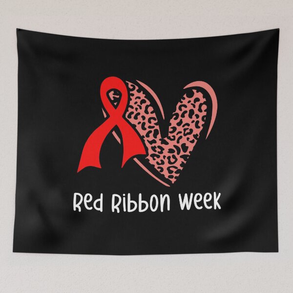 Item preview, Red Ribbon Week – Leopard Heart Awareness Ribbon Drug-Free  designed and sold by Alluka Brand.