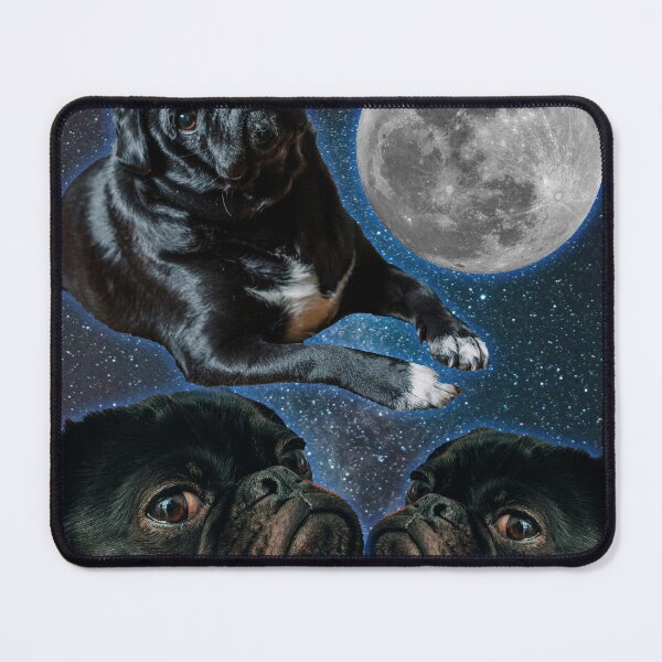Item preview, Three Pug Moon – Cosmic Black Pug Space Art, Funny Dog Galaxy Aesthetic designed and sold by FreshVibe Prints.