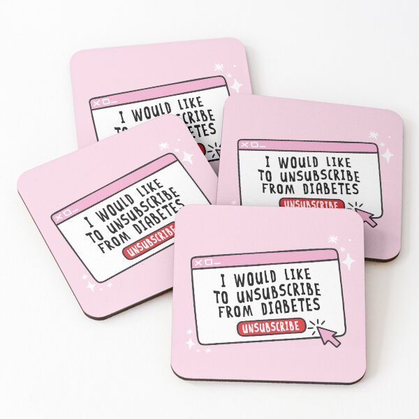 Item preview, Unsubscribe From Diabetes – Funny Pink Computer Window Illustration - Diabetes Humor designed and sold by HotFluff.
