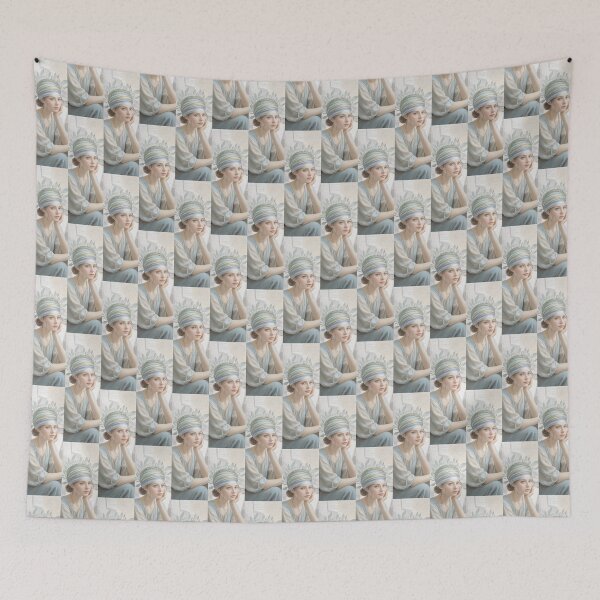 Item preview, Vintage Portrait With Floral Headpiece By Merch, Limited Edition designed and sold by COOPERFRINK.