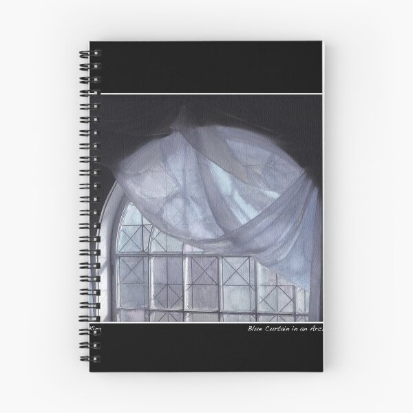 Item preview, Blue Curtain in an Arched Window Poster designed and sold by Wayne King.