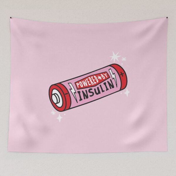 Item preview, Powered by Insulin Battery – Fun Diabetes Awareness Design - Diabetes Humor designed and sold by HotFluff.