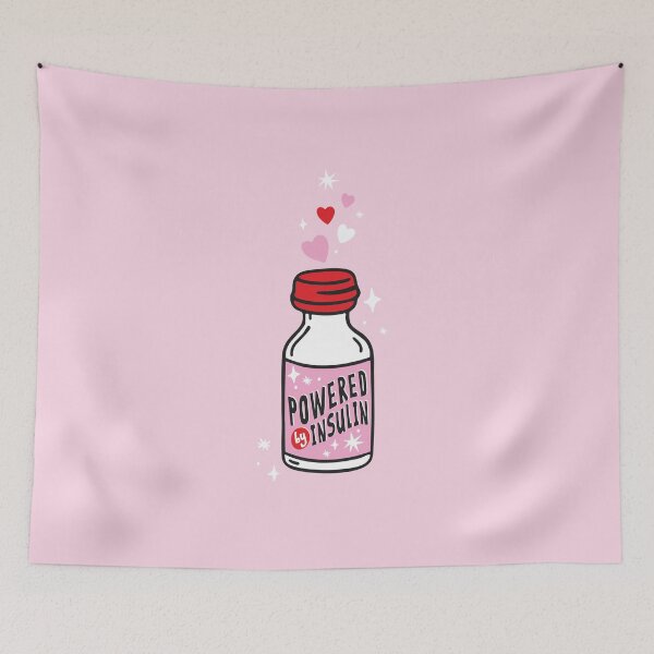 Item preview, Powered by Insulin – Cute Diabetes Awareness Design - Diabetes Humor designed and sold by HotFluff.