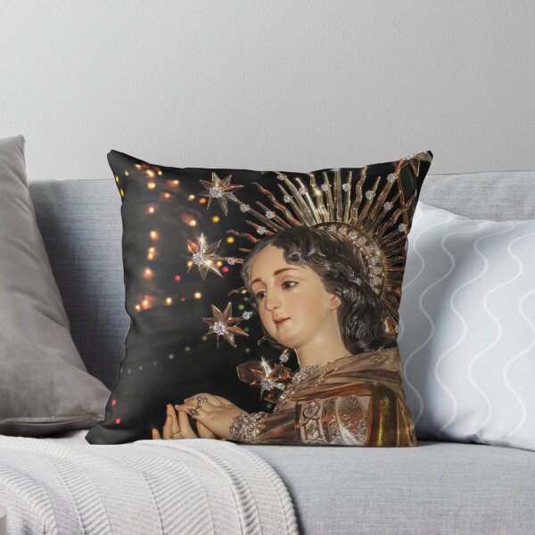 Item preview, Religious Statue Of Mary With Sparkling Star Halo At Night Festival Procession Display designed and sold by Nmallia.