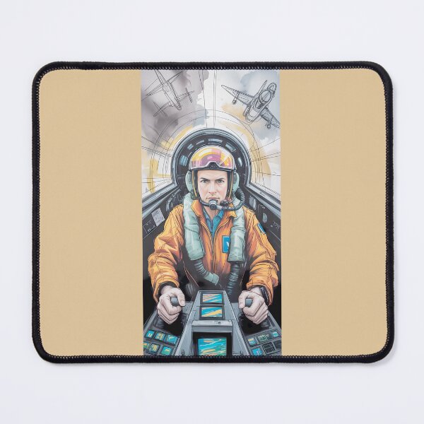 Artikelvorschau, Aquarell-Kampfpilot-Cockpit-Kunst von Merch, limitierte Auflage entworfen und verkauft von COOPERFRINK.
