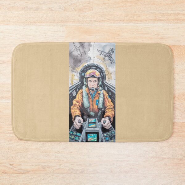 Item preview, Watercolor Fighter Pilot Cockpit Art By Merch, Limited Edition designed and sold by COOPERFRINK.