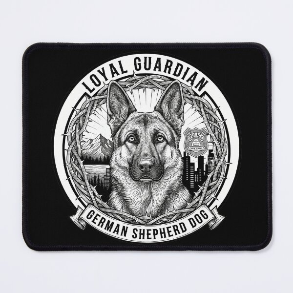 Item preview, Monochrome German Shepherd – Police Dog Style designed and sold by BK-Fishing.