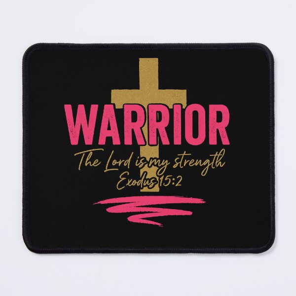 Item preview, Warrior Christian Design – Exodus 15:2 Scripture | Faith, Strength & Breast Cancer Awareness designed and sold by Faith In Black Designs.