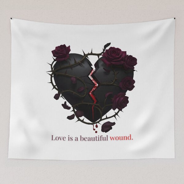 Item preview, Gothic Heart "Love is a beautiful wound." | Dark Romance, Emo Art designed and sold by EnigmaticGoth.