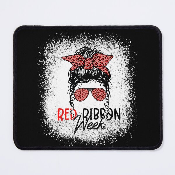 Item preview, Red Ribbon Week Messy Bun – Leopard Bow Sunglasses Drug-Free Awareness designed and sold by Alluka Brand.