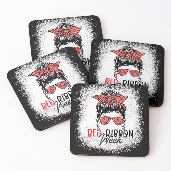 Item preview, Red Ribbon Week Messy Bun – Leopard Bow Sunglasses Drug-Free Awareness  designed and sold by Alluka Brand.