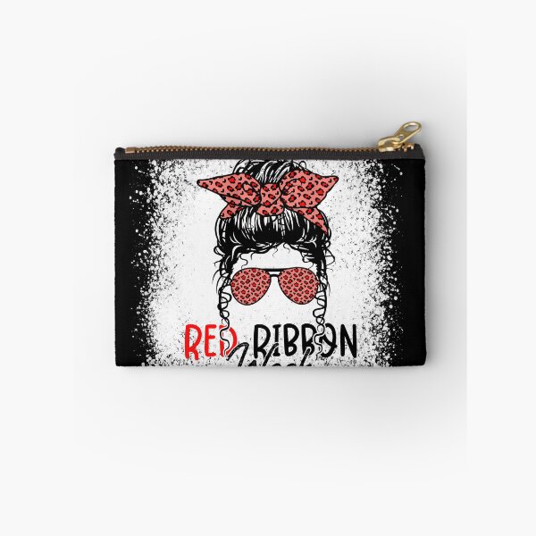 Item preview, Red Ribbon Week Messy Bun – Leopard Bow Sunglasses Drug-Free Awareness  designed and sold by Alluka Brand.