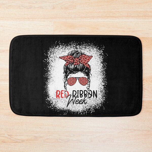 Item preview, Red Ribbon Week Messy Bun – Leopard Bow Sunglasses Drug-Free Awareness  designed and sold by Alluka Brand.