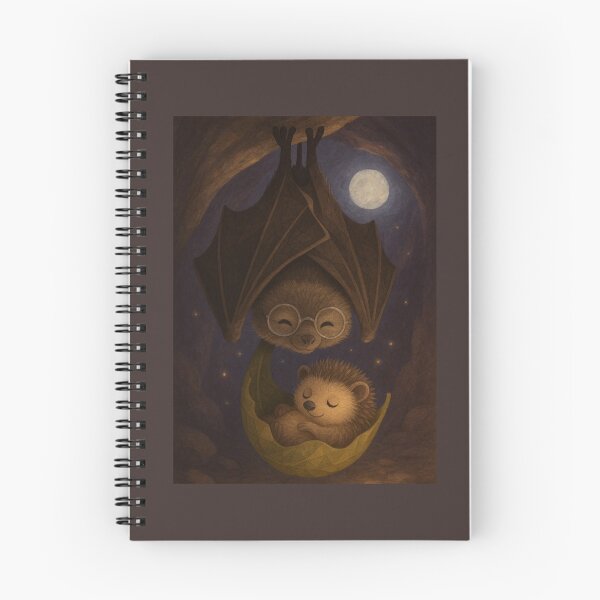 Item preview, Moonlit Snuggles: Bat & Hedgehog designed and sold by GeoWild Designs.