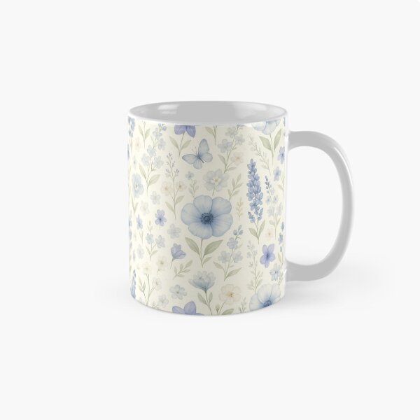 Item preview, Blue Watercolor Floral Pattern Design designed and sold by PixelExpressStudio.