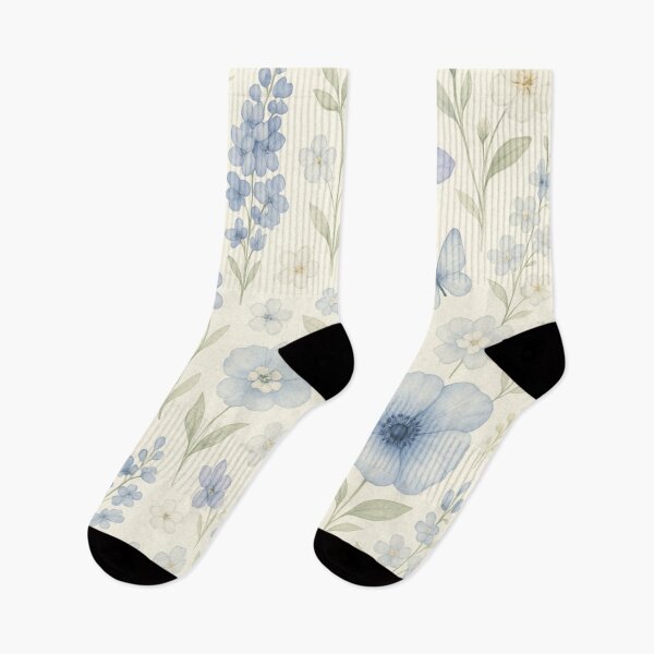 Aperçu de l'œuvre Motif floral aquarelle bleu créée et vendue par PixelExpressStudio.