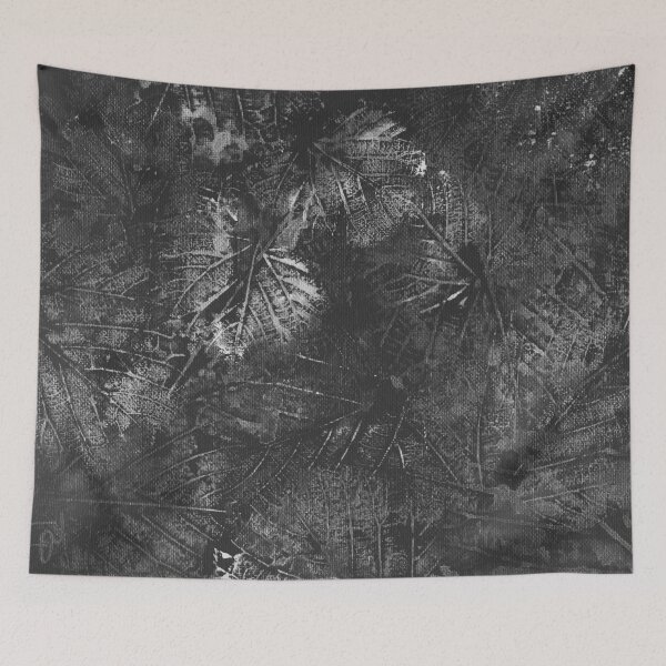 Item preview, Black and White Linden Leaves in Acrylics designed and sold by BLAAAAASK.