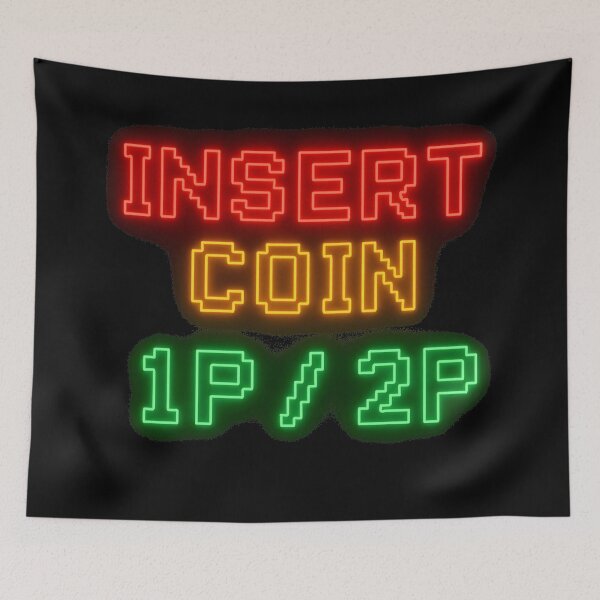 Item preview, Retro Neon Insert Coin Arcade Sign (Center Print) designed and sold by W-Rm.