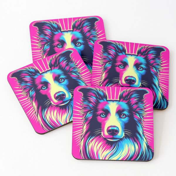 Item preview, colorful cute border callie dog designed and sold by Dogandesighn.