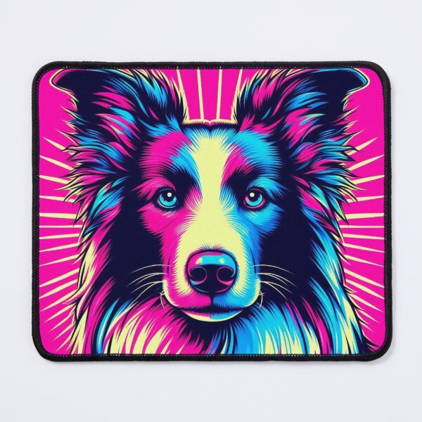 Item preview, colorful cute border callie dog designed and sold by Dogandesighn.