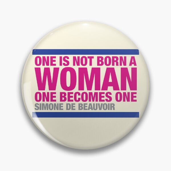 Item preview, One is not born a woman . . . Simone de Beauvoir Quotation designed and sold by CharlottePlaceArt.