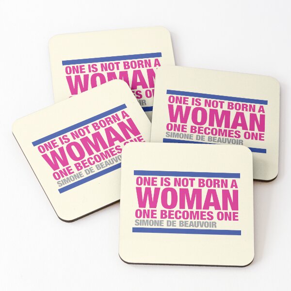 Item preview, One is not born a woman . . . Simone de Beauvoir Quotation designed and sold by CharlottePlaceArt.