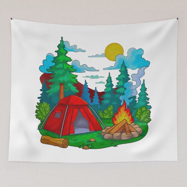 Item preview, Camping in Forest designed and sold by Anas Arts.