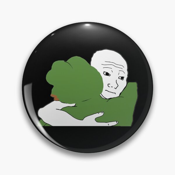 Item preview, Wojak Pepe Hug Meme  	 designed and sold by aztbcoak98.