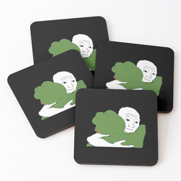Item preview, Wojak Pepe Hug Meme  	 designed and sold by aztbcoak98.