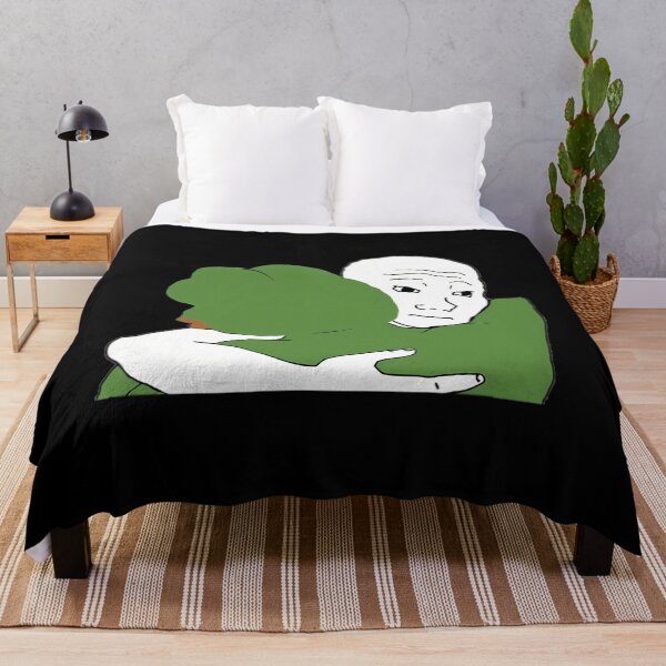 Item preview, Wojak Pepe Hug Meme  	 designed and sold by aztbcoak98.