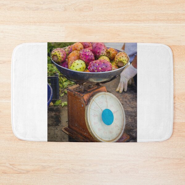 Item preview, Colorful Prickly Pears Piled in a Vintage Market Scale Display at Local Outdoor Stall designed and sold by Nmallia.