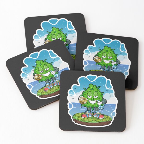 Item preview, Weed Bud Enjoy the Island with Bong Chararacter Cartoon designed and sold by tedykurniawan12.