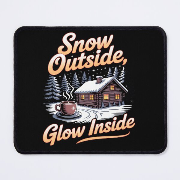 Item preview, snow travel - off grid cabin - woodland cabin - winter mountains - snow adventure - hygge winter - cabin retreat - cozy winter nights - fireplace vibes - cabin porch life - winter road trip designed and sold by JansenGS.