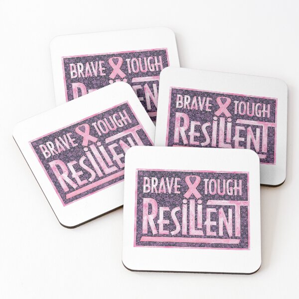 Item preview, Breast Cancer Awareness Pink Ribbon Brave Tough Resilient Design designed and sold by PinkWinkDesigns.