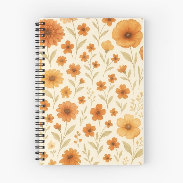 Item preview, Orange Floral Watercolor Pattern – Autumn Wildflower Design designed and sold by PixelExpressStudio.