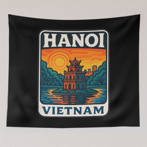 Item preview, Hanoi Vietnam Retro designed and sold by TomFrontierArt.