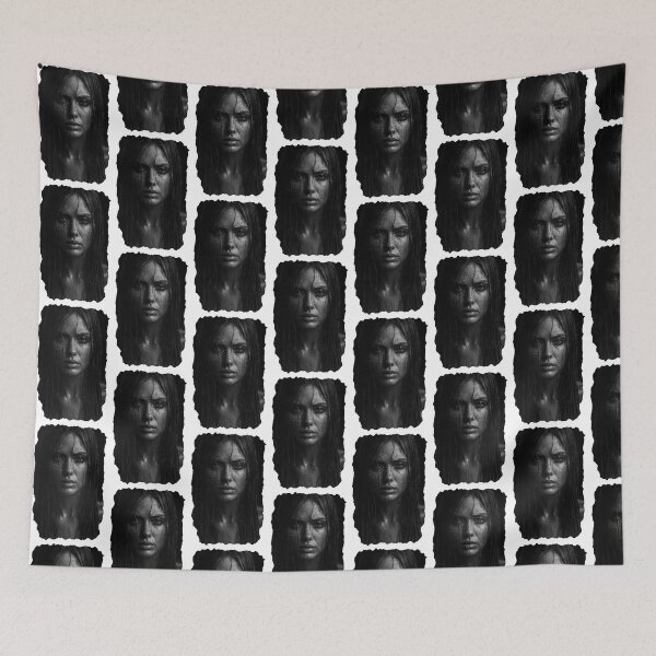 Item preview, AI portrait in black and white designed and sold by Gletschie.
