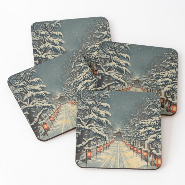 Item preview, Christmas Lantern Bridge – Japanese Ukiyo-e Snowy Festival Scene designed and sold by Vandy Fullam.