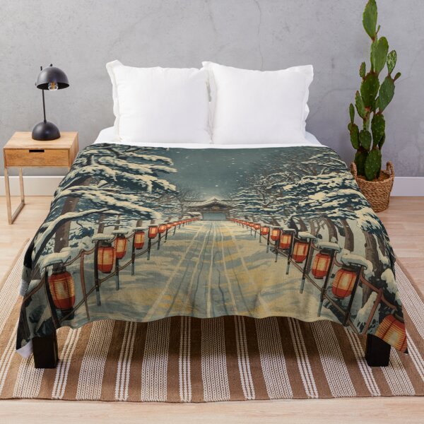 Item preview, Christmas Lantern Bridge – Japanese Ukiyo-e Snowy Festival Scene designed and sold by Vandy Fullam.